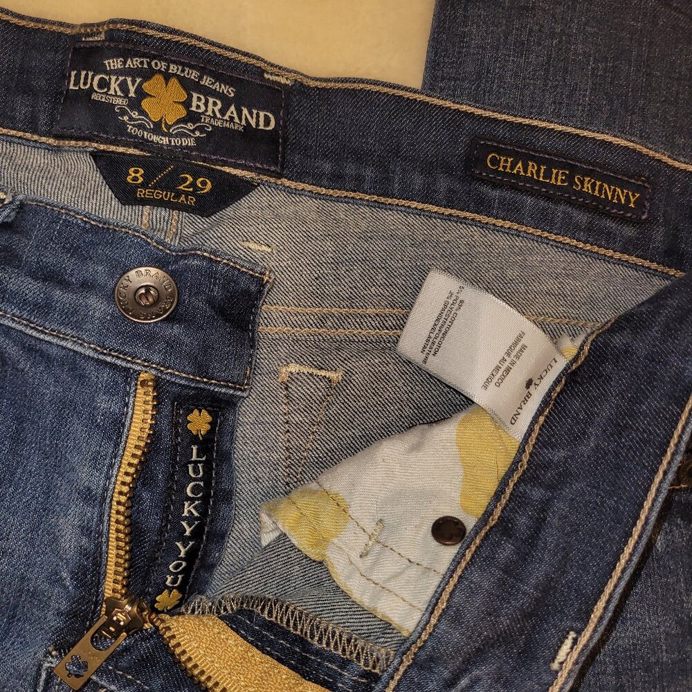 Lucky Brand Charlie Skinny Jeans 8/29 Dark Blue Wash